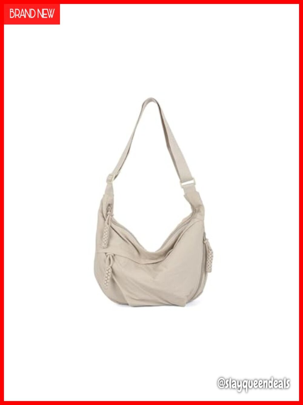 Nylon Crescent Crossbody Bag for Women, Sling Dumpling Purse